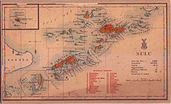 सुलु द्वीपसमूह का मानचित्र (सन् १९१८)