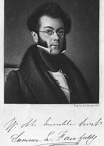 Sumner Lincoln Fairfield (1847), frontispice gravé publié dans l'essai de Jane Fairfield[12], l'un de ses premiers travaux américains