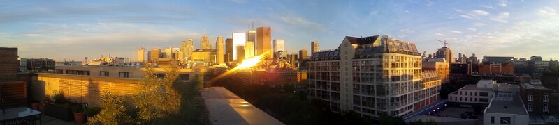 File:Sunrise strikes highrises in downtown Toronto 2014 06 20 -c.jpg