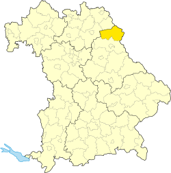 Zemský okres Tirschenreuth na mapě Bavorska