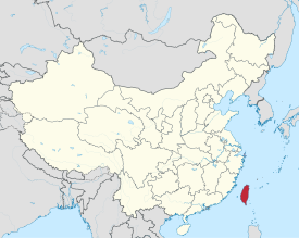 Mapa mostrando a localização da província de Taiwan