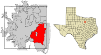 Arlington Șehri'nin Tarrant Kontluğu ve Teksas içindeki konumu.