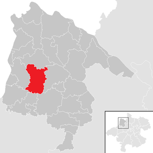 Localização do município de Taufkirchen an der Pram no distrito de Schärding (mapa clicável)
