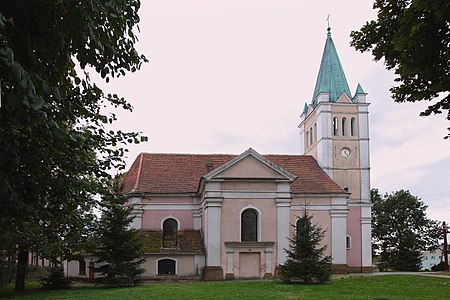 English: Templewo - church, 1714, 1877, 1960 Polski: Templewo - kościół par. p.w. Chrystusa Króla, 1714, 1877, 1960
