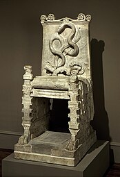 Roman rinceaux at the top of a throne of Apollo, late 1st century BC, marble, Los Angeles County Museum of Art, US