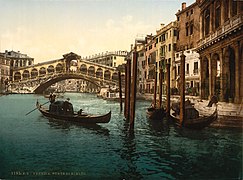 Canal Grande.  Ponte Rialto, década de 1890