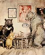 Eventyrillustrasjon til Brødrene Grimms Gullhår og de tre bjørnene (1918)