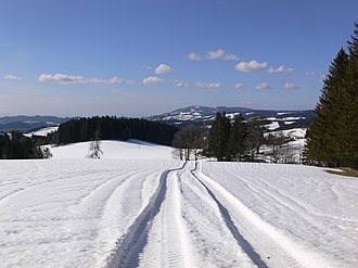 Verschneite Schwarzwaldlandschaft (Blick vom Thurner Richtung Kandel)