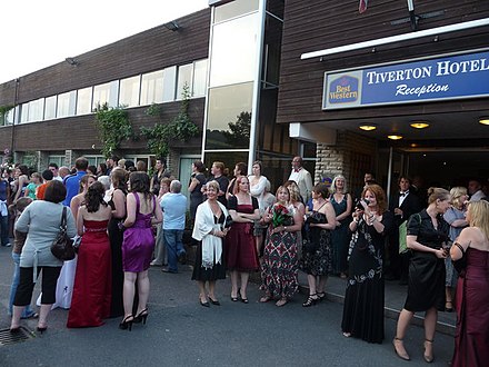 Students and their parents in the prom night