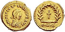 Olybrius arcképe egy római pénzérmén