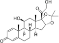 Triamcinolone acetonide, un corticosteroide acetonide.