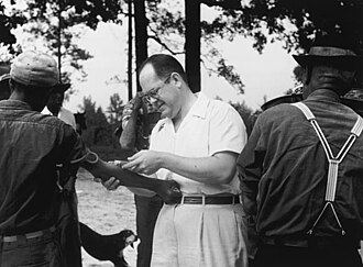 A subject of the Tuskegee syphilis experiment has his blood drawn, c. 1953 Tuskegee study.jpg