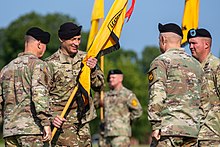 Maj. Gen. Johnny K. Davis assumes command of the Army Cadet Command from Maj. Gen. John R. Evans Jr. on August 3, 2021. U.S. Army Cadet Command Change of Command Ceremony 2021 (51354666762).jpg