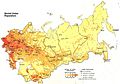 Bản đồ mật độ dân số đô thị và nông thôn Liên Xô 1982