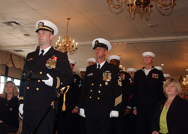 File:US Navy 050323-N-0874H-080 Crew members of the destroyer USS Spruance (DD 963) participate in the ship's decommissioning ceremony held at The Ocean Breeze Club on board Naval Station Mayport, Fla.jpg