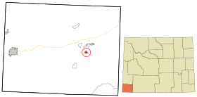 Uinta County Wyoming incorporated and unincorporated areas Mountain View highlighted.svg