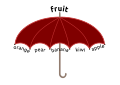 Visualisation of the word "umbrella term"