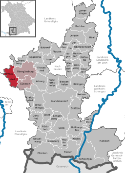 Läget för Untrasried i Landkreis Ostallgäu