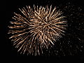 The fireworks display after Ventnor Carnival 2011, along the seafront at Ventnor, Isle of Wight.