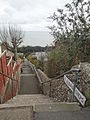 St Albans Steps, Ventnor, Isle of Wight, seen from the top of Gills Cliff Road, looking down.