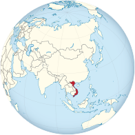 Карта, що показує місце розташування В'єтнаму
