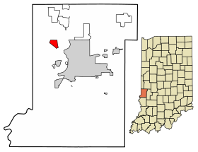 Location of St. Mary of the Woods in Vigo County, Indiana.