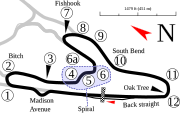 South Course 1.650 mi (2.655 km) 12 turns