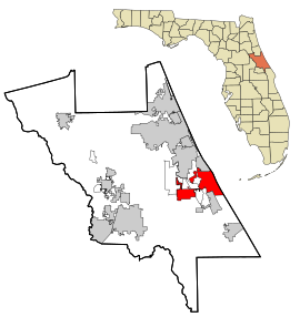 Volusia County Florida Incorporated and Unincorporated areas New Smyrna Beach Highlighted.svg
