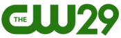 The CW logo next to a green sans serif 29