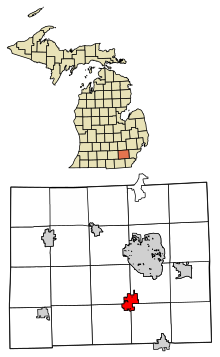 Washtenaw County Michigan Incorporated and Unincorporated areas Saline Highlighted.svg