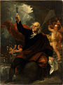 Benjamin Franklin Drawing Electricity from the Sky, history painting by Benjamin West (ca. 1816)