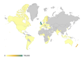 Global map of grantees intended contribution to Wikidata (darker colours signalling larger contributions)