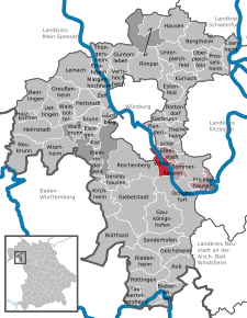 Poziția Winterhausen pe harta districtului Würzburg