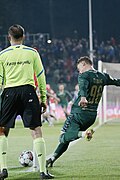 Football match at Ludowy Stadium