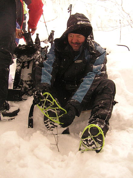 Slip prevention footgear for the backcountry