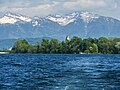 Ansicht vom Zürichsee, Ufenau im Vordergrund