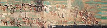 Zhang Yichao's victory procession, showing horse collars for carriage pulling, c. 851 Zhang yichao victory procession.jpg