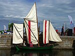 Äldre dansk lotsbåt i Helsingör hamn.