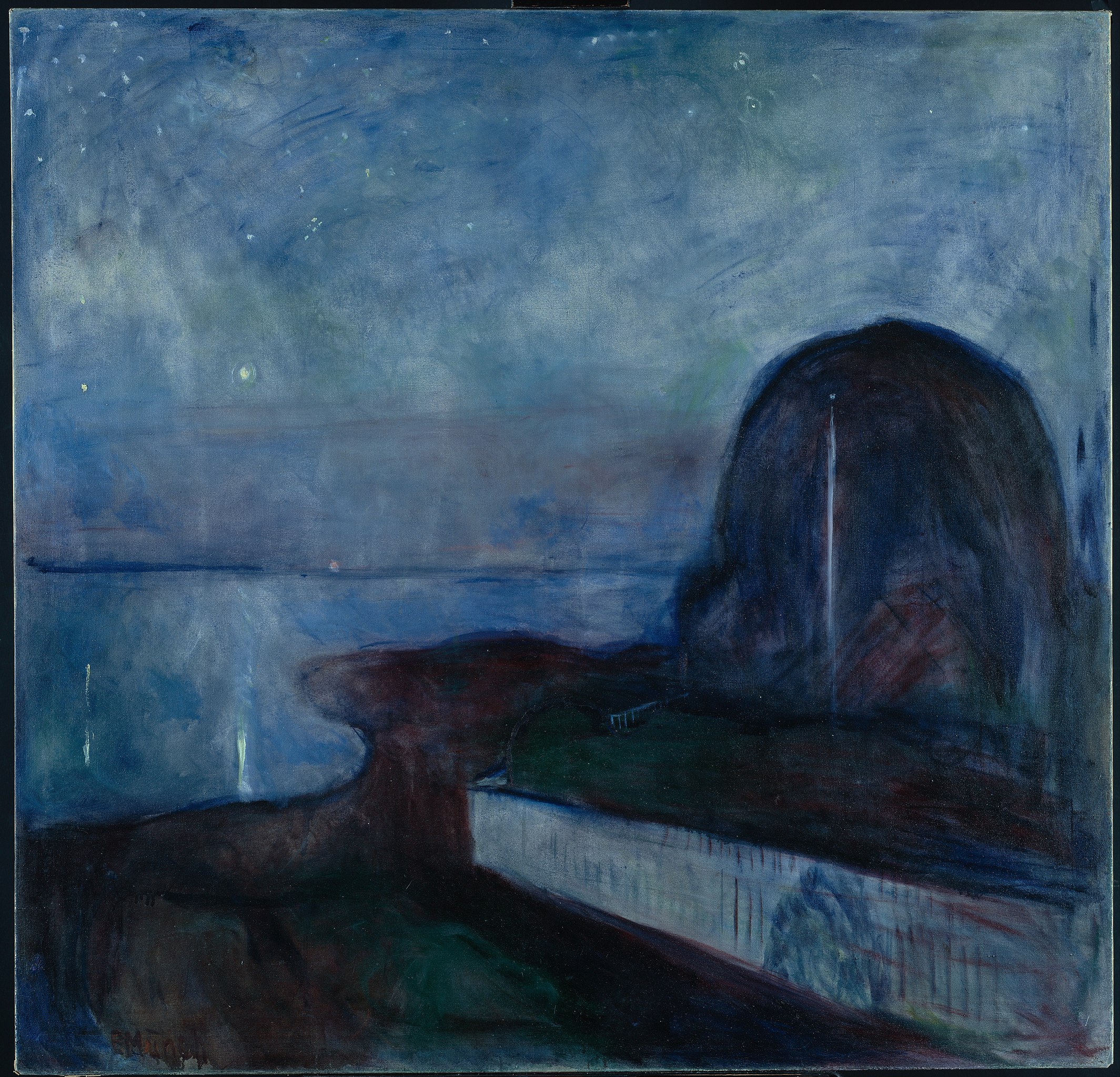 ファイル:'Starry Night' by Edvard Munch, 1893, Getty Center.JPG 