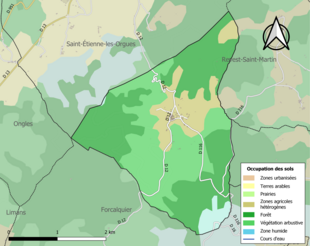 Mappa a colori che mostra l'uso del suolo.