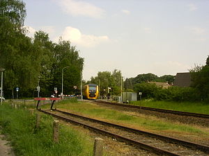Station Doetinchem. Links het restant van de lijn naar Hengelo en Enschede. Rechts de lijn naar Winterswijk.
