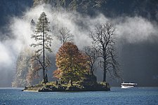 Insel Christlieger im Herbstnebel