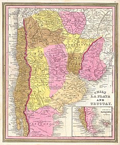 La Confédération argentine en 1834. Comme on le voit la province de Catamarca faisait partie de celle de Tucuman.