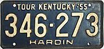 1955 matrícula do Kentucky.jpg