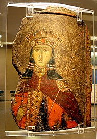1963 - Byzantine Museum, Athens - St. Catherine - 14th century - Photo by Giovanni Dall'Orto, Nov 12 2009.jpg