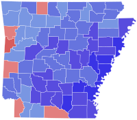 Map of the County results of the 1978 Arkansas gubernatorial election
Clinton:      50-60%      60-70%      70-80%      80-90%
Lowe:      50-60%      60-70% 1978 Arkansas gubernatorial election results map by county.svg