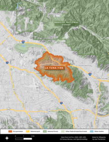 The footprint of the La Tuna Fire