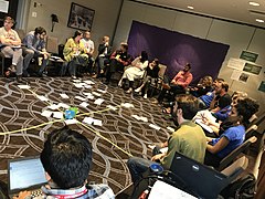 Participants during the "Considerations for Phase 2" Movement Strategy discussion at Wikimania 2017