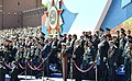 Putin among the veterans and officials.