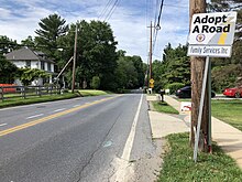 View northeast along Washington Grove Lane as it enters Washington Grove 2019-06-17 17 05 22 View northeast along Washington Grove Lane between Railroad Street and Oak Street in Washington Grove, Montgomery County, Maryland.jpg